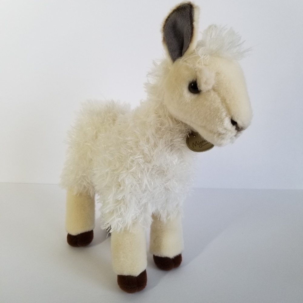 Aurora World Miyoni Plush Toy 11” Fluffy Baby Llama‎ Cream Color Standing